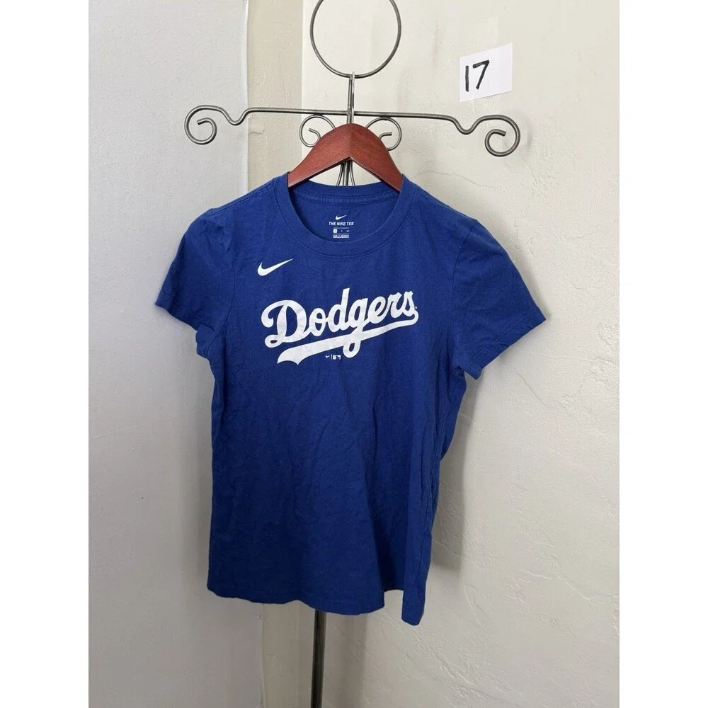 Nike LA Dodgers Clayton Kershaw #22 T-Shirt Blue MLB The Nike Tee Womens Small